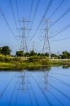 High Voltage Electricity Pylon Stock Photo