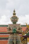 Giant Statue At Wat Phra Kaew, Temple Of The Emerald Buddha, Bangkok, Thailand Stock Photo