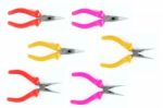 Three Color Of Pliers Stock Photo