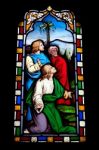 Religious Stained Glass Window Stock Photo