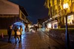 People At Old Town  In
Higashiyama, Kyoto Stock Photo