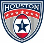 American Football Houston Stars Stripes Crest Retro Stock Photo