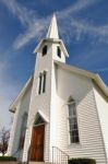 Rural Church, Midwest, Ohio, Near Akron, Usa Stock Photo