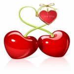 Cherry Hearts Stock Photo