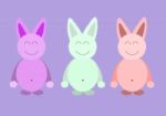 Cute Rabbit Sweet Color Set Stock Photo