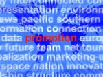 Promotion Word Cloud  Shows Discount Bargain Or Markdown Stock Photo