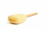 Loofah Long Handled Back Brush On White Back Ground Stock Photo