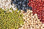 Various Colorful Dried Legumes Beans As Background Stock Photo