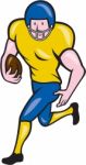 American Football Running Back Cartoon Stock Photo