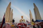 Bangkok - November 11 : The Democrats Are On The March At Democr Stock Photo