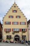 Picturesque Cafe In Rothenburg Stock Photo