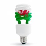 Flag Of Wales On Bulb Stock Photo