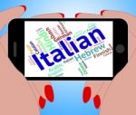 Italian Language Indicates Speech Text And Foreign Stock Photo