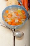 Traditional Italian Minestrone Soup Stock Photo