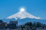 Mt. Fuji In Autumn At Kawaguchiko Lake Snow Landscape,mt. Fuji Is Famous Japan Mountain,tourist People Call Mt. Fuji As Fuji, Fujisan, Fujiyama, Fuji-san,japan Stock Photo