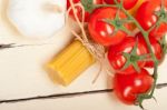 Italian Basic Pasta Ingredients Stock Photo