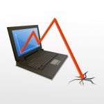 Laptop With Loss Graph Stock Photo