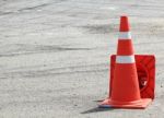 Traffic Cone On Road Stock Photo