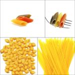 Various Type Of Italian Pasta Collage Stock Photo