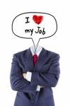 Invisible Businessman No Head Say Love Job Stock Photo