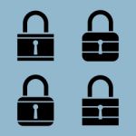 Lock Icon Set Stock Photo