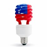 Flag Of Samoa On Bulb Stock Photo