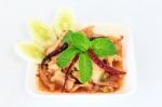 Hot Spicy Thai Cuisine Pork Salad Stock Photo