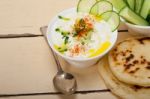 Arab Middle East Goat Yogurt And Cucumber Salad Stock Photo