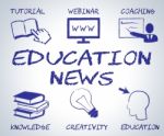 Education News Means Social Media And Article Stock Photo