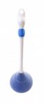 Plastic Handle Toilet Plunger Top View On White Background Stock Photo