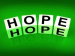 Hope Blocks Show Wishing Hoping And Wanting Stock Photo