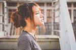 Portrait Of Thai Adult Beautiful Girl Relax And Smile Stock Photo