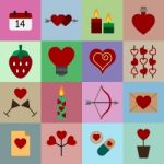 Valentine Icon Set  Illustration Stock Photo