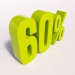 Percentage Sign, 60 Percent Stock Photo