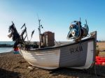 Fishing Boat On Hastings Beach Stock Photo