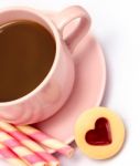 Coffee Love Cookies Indicates Biscuits Delicious And Cracker Stock Photo