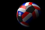 Netherlands Soccer Ball Isolated Dark Background Stock Photo