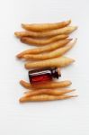 Lesser Galangal Essential Oil Stock Photo