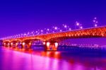 Seongsu Bridge At Night In Seoul,korea Stock Photo