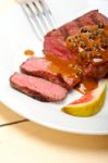 Green Peppercorn Beef Filet Mignon Stock Photo