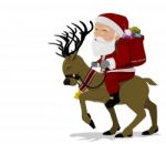 Santa On Reindeer Stock Photo