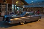 Old Vintage Grey Chevrolet Car At Night Market, Srinakarin Road Stock Photo