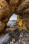 Beaches Near Ferragudo, Portugal Stock Photo