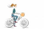 Woman On A Bicycle Stock Photo