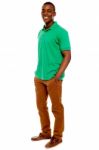 Smiling African Guy Standing Stock Photo