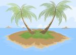 Island Cartoon Scene Stock Photo