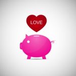  Love Heart Piggy Bank Stock Photo