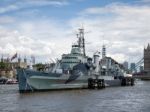 View Of Hms Belfast In London Stock Photo