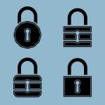 Lock Icon Set Stock Photo