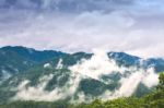 Misty Over The Mountains Stock Photo